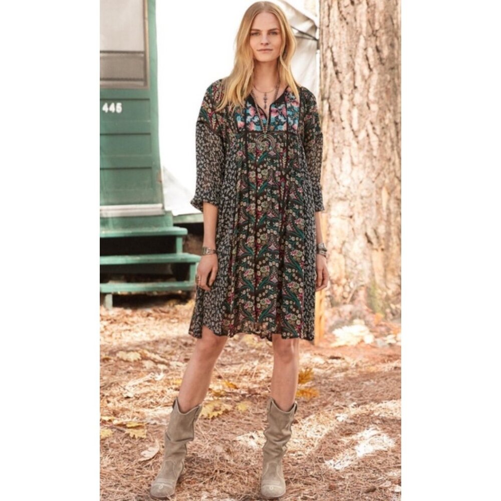 Size‎ Small SUNDANCE CHELSEA MORNING BOHO EMBROIDERED PEASANT DRESS Cottagecore